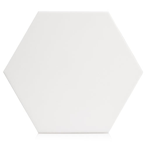 7.8x9 Tribeca Hexagon White porcelain tile - Industry Tile