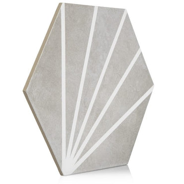 9x10 Palm Bay hexagon Dark Grey porcelain tile - Industry Tile