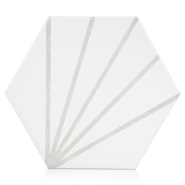 9x10 Palm Bay hexagon Light Grey porcelain tile - Industry Tile