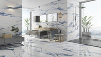 12x24 Statuario Blue Polished porcelain tile - Industry Tile