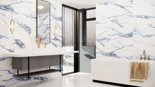 Load image into Gallery viewer, 24x48 Statuario Blue Matte porcelain tile - Industry Tile