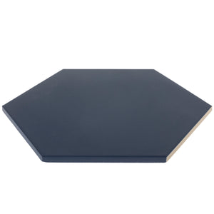 9x10 Hexagon Navy Blue porcelain tile - Industry Tile