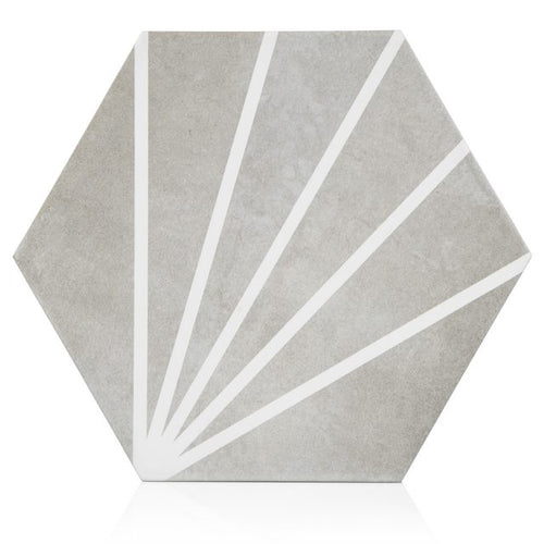 9x10 Palm Bay hexagon Dark Grey porcelain tile - Industry Tile