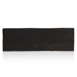 2.5x8 Tribeca Black Gloss porcelain tile - Industry Tile