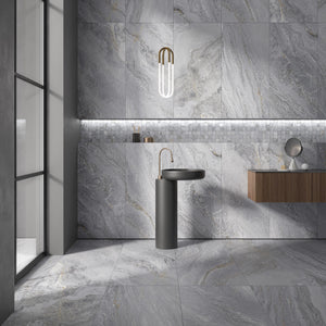 24x48 Italia Quartzite Grey porcelain tile - Industry Tile