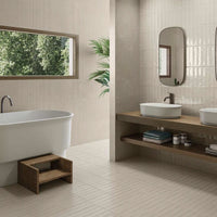 2x10 Modern Brick Beige Gloss porcelain tile - Industry Tile