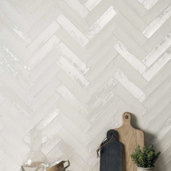 2x10 Modern Brick White Matte porcelain tile - Industry Tile