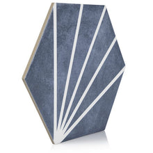 Load image into Gallery viewer, 9x10 Palm Bay hexagon Dark Blue porcelain tile - Industry Tile