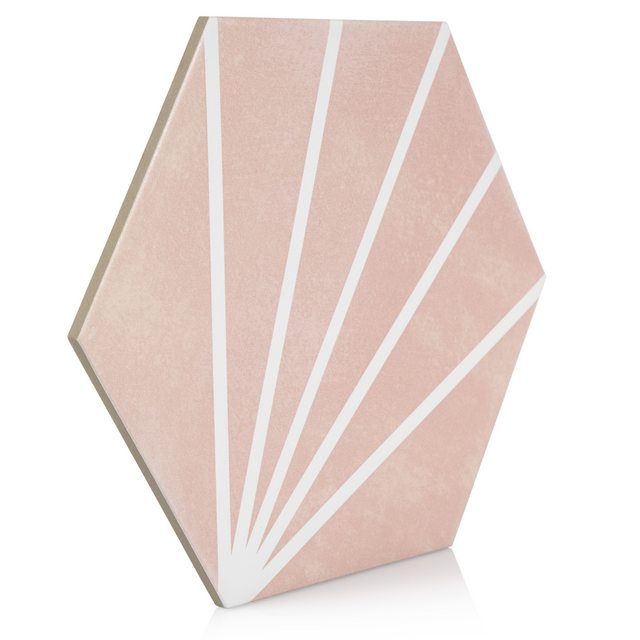 9x10 Palm Bay hexagon Dark Pink porcelain tile - Industry Tile